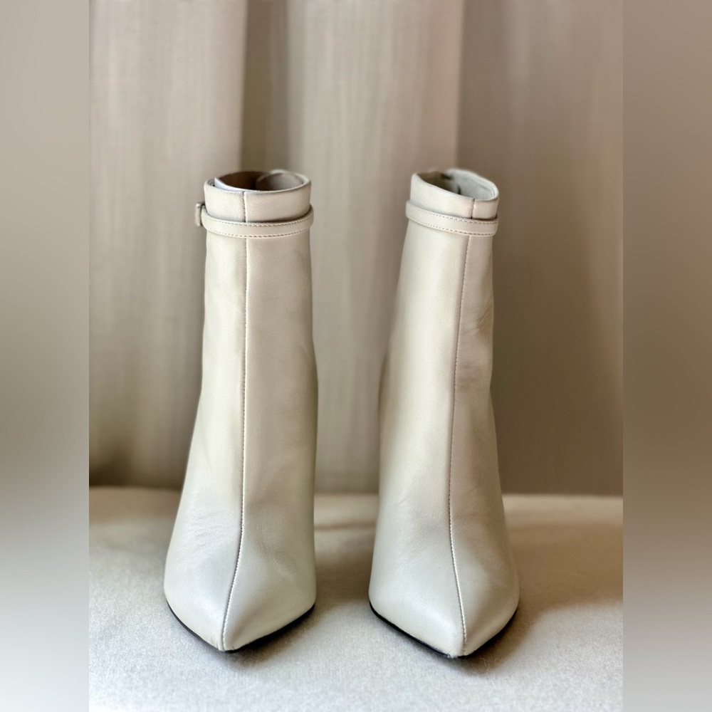 New Authentic Reiss Ashton Leather Off White Ankle Boots - Picture 2 of 7